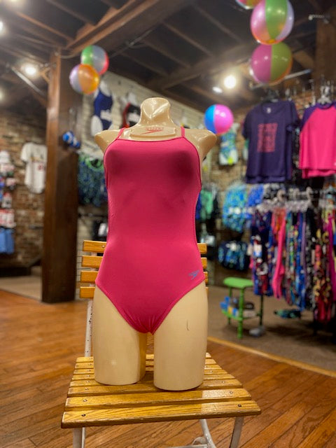Speedo Open Back One Piece in Electric Pink - DiscoSports