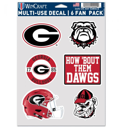 Georgia Bulldogs Multi-Use 6 Pack Decal - DiscoSports
