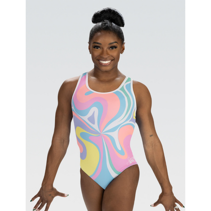 GK Simone Biles Pastel Power Tank Gymnastics Leotard