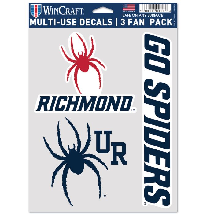 Richmond Spiders Multi-Use 3 Fan Pack Decal