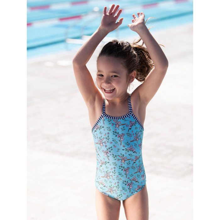 Little Dolfin Girls’ Scoop Front Straight Back One Piece: Koala Time