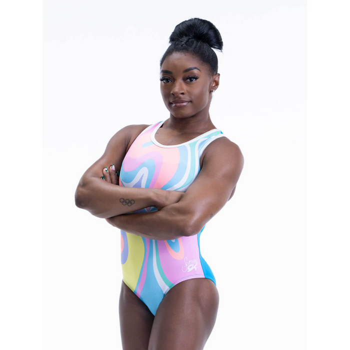 GK Simone Biles Pastel Power Tank Gymnastics Leotard