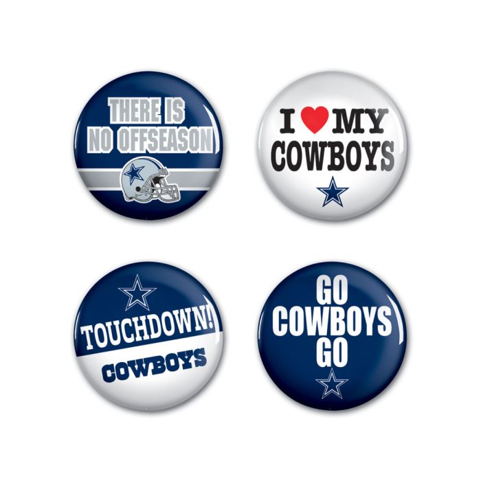 Dallas Cowboys Fan Buttons-4 Pack — DiscoSports