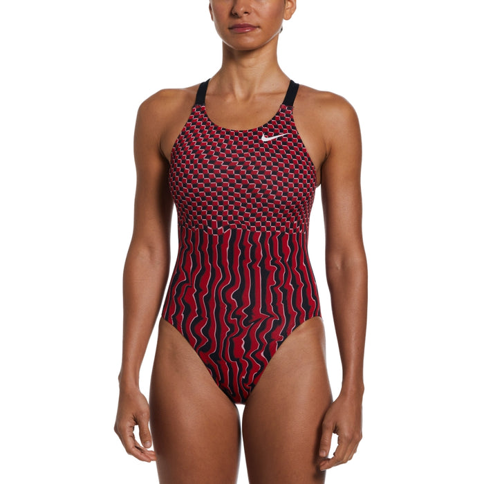 Nike Women's Drippy Check Fastback One piece Swimsuit