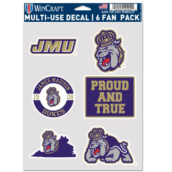 James Madison Dukes Multi-Use 6 Fan Pack Decals