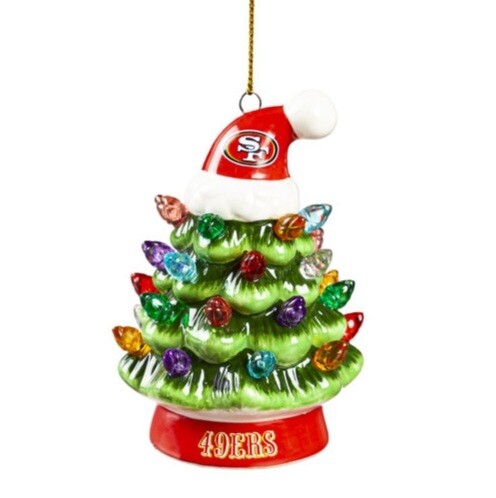 San Francisco 49ers 4" LED Ceramic Christmas Tree Ornament