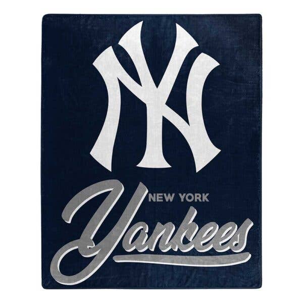 New York Yankees Plush Raschel Signature Blanket