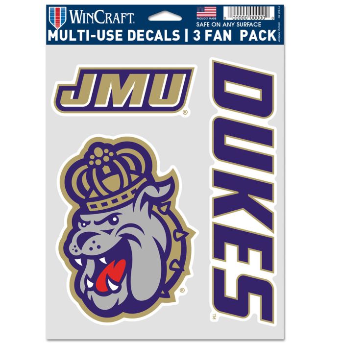 James Madison Dukes Multi-Use 3 Fan Pack Decal