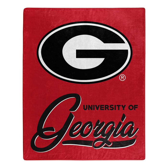 Georgia Bulldogs Plush Raschel Signature Blanket
