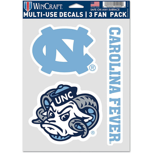 North Carolina Tarheels Multi-Use 3 Fan-Pack Decal - DiscoSports