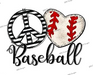 Peace Love Baseball Sublimation Transfer - DiscoSports