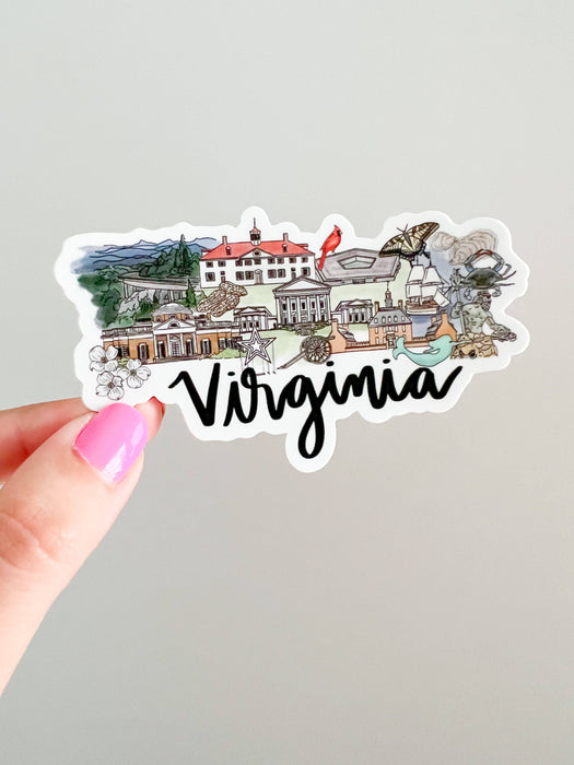 Virginia Landmark Skyline Sticker