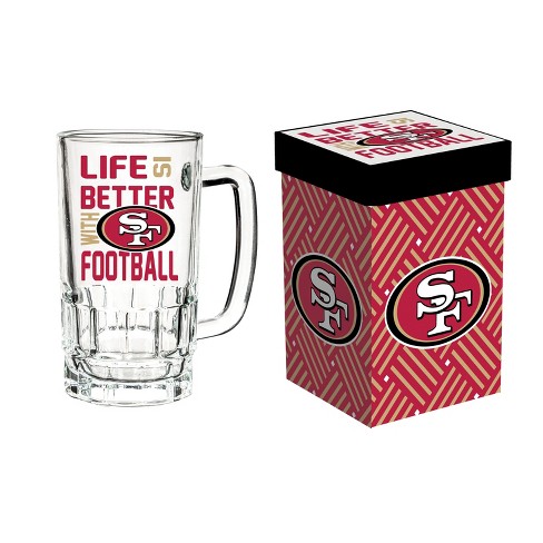 San Francisco 49ers 18oz Glass Tankard Cup with Gift box - DiscoSports