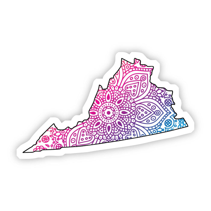 Virginia Mandala Pattern Sticker - DiscoSports