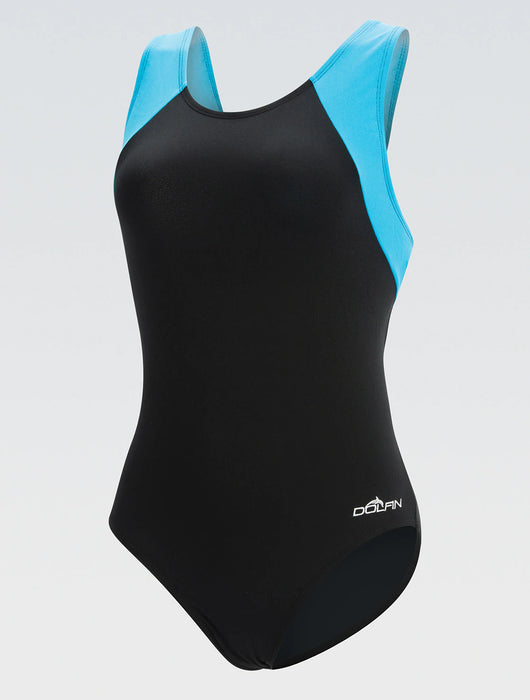 Dolfin Women's Aquashape Color Block Moderate Lap One Piece Swimsuit - DiscoSports