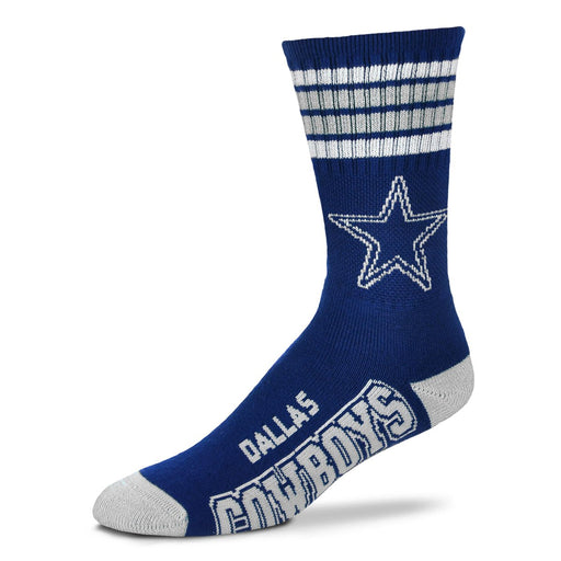 Dallas Cowboys Striped Crew Socks - DiscoSports