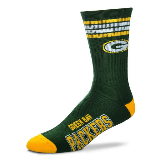 Green Bay Packers 4 Stripe Deuce Socks - DiscoSports
