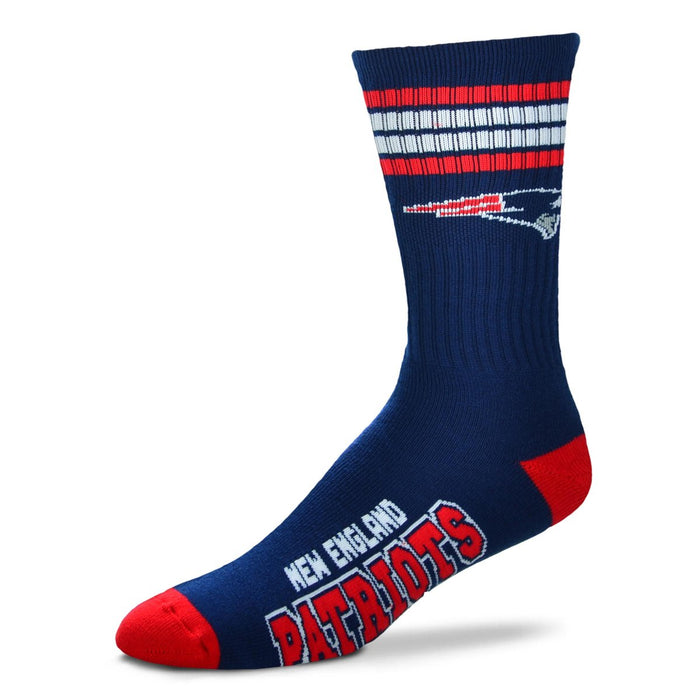 New England Patriots 4 Stripe Deuce Socks - DiscoSports