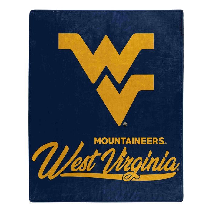 West Virginia Mountaineers Plush Raschel Signature Blanket