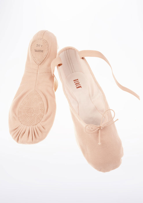 Bloch Ladies Pump Canvas Split Sole Ballet Shoes-Pink - DiscoSports