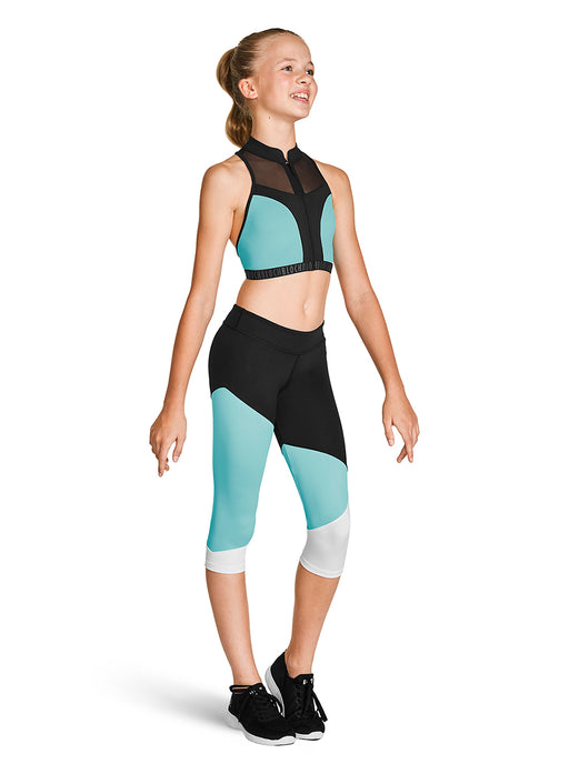 Bloch Color Panelled Capri Youth Leggings - DiscoSports