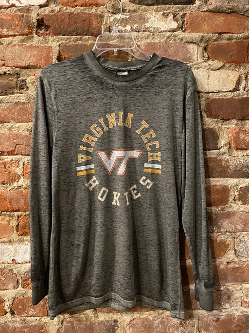 Virginia Tech DIstressed Crewneck Long-sleeve Shirt - DiscoSports