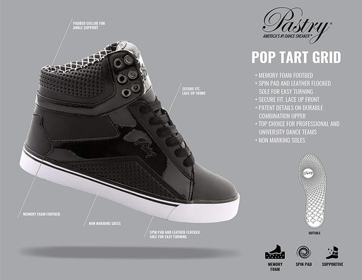 Pastry Pop Tart Grid Hi-Top Dance Sneaker - DiscoSports