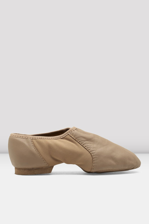 Bloch Ladies Neo-Flex Slip On Leather Jazz Shoes - TAN - DiscoSports