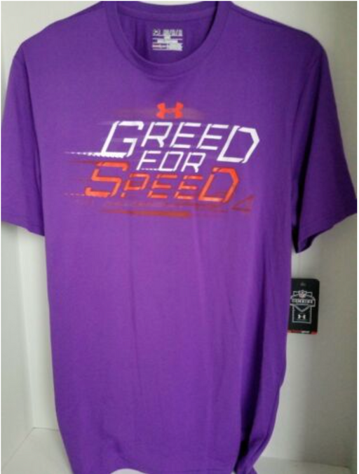 Under Armour heat gear logo shirt ( Greed for Speed) - DiscoSports