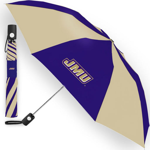 James Madison Dukes Auto Folding Umbrella - DiscoSports