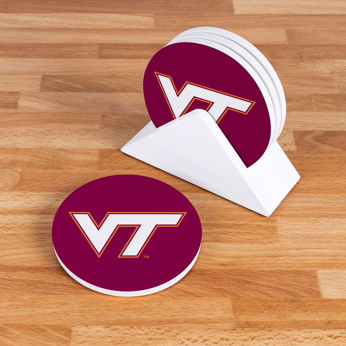 Virginia Tech Hokies Round Coaster Set