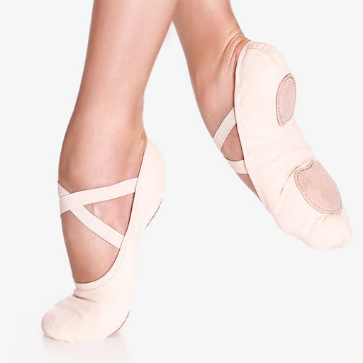 Adult Coupé Leather Split Sole Ballet Shoe, Drawstring Free