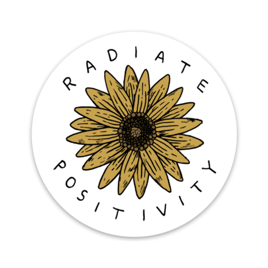 Radiate Positivity Sunflower Sticker - DiscoSports