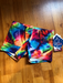Motionwear Printed Gynastics Shorts in Rainbow Sparkly Tie Dye - DiscoSports
