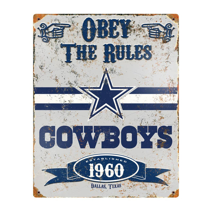 Dallas Cowboys Embossed Metal Sign - DiscoSports