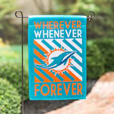 Miami Dolphins "Wherever, Whenever, Forever" Garden Flag - DiscoSports