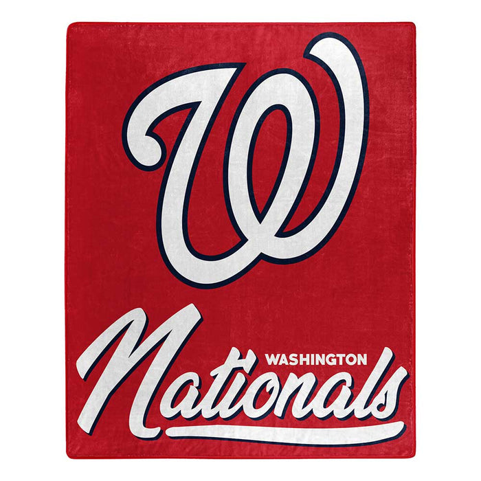 Washington Nationals Plush Raschel Signature Blanket