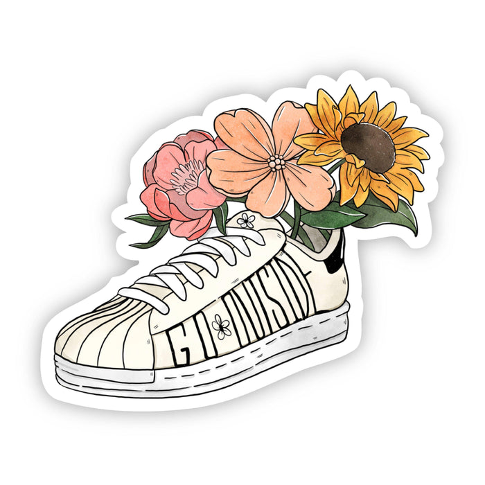 Go Outside Floral Shoe Sticker - DiscoSports