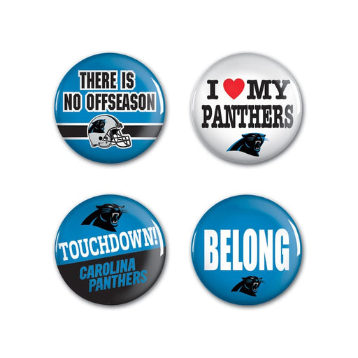 Carolina Panthers 4-Pack Buttons - DiscoSports