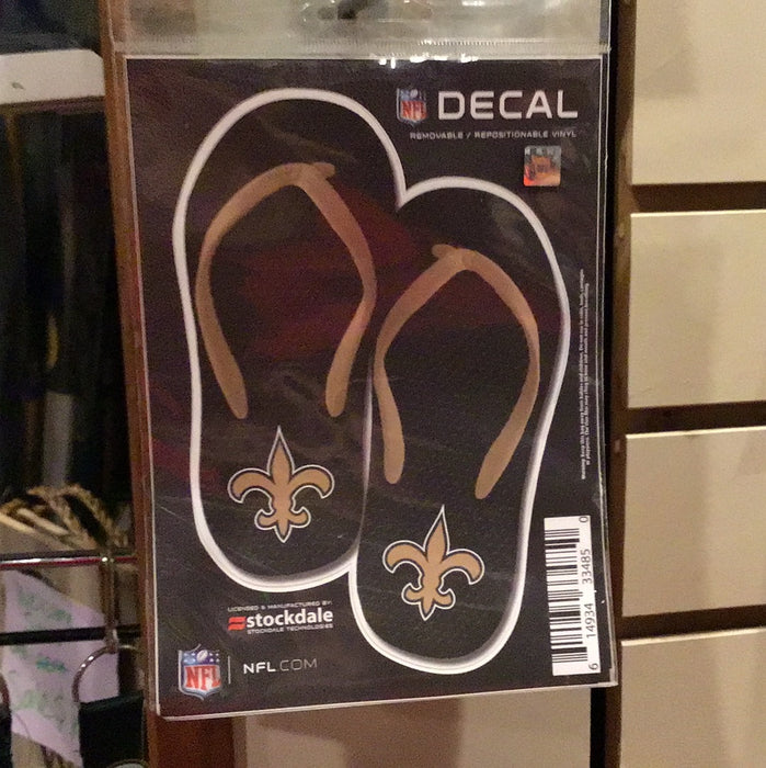 Saints flip flop decal sticker - DiscoSports