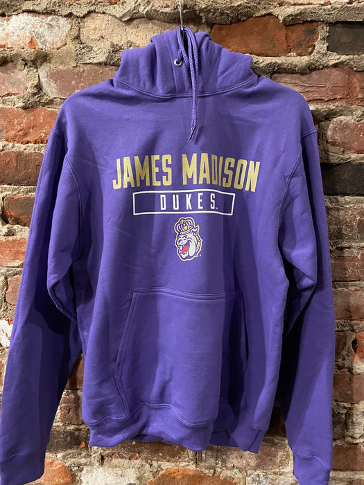 James Madison University Adult Purple Hoodie with Duke Dog - DiscoSports