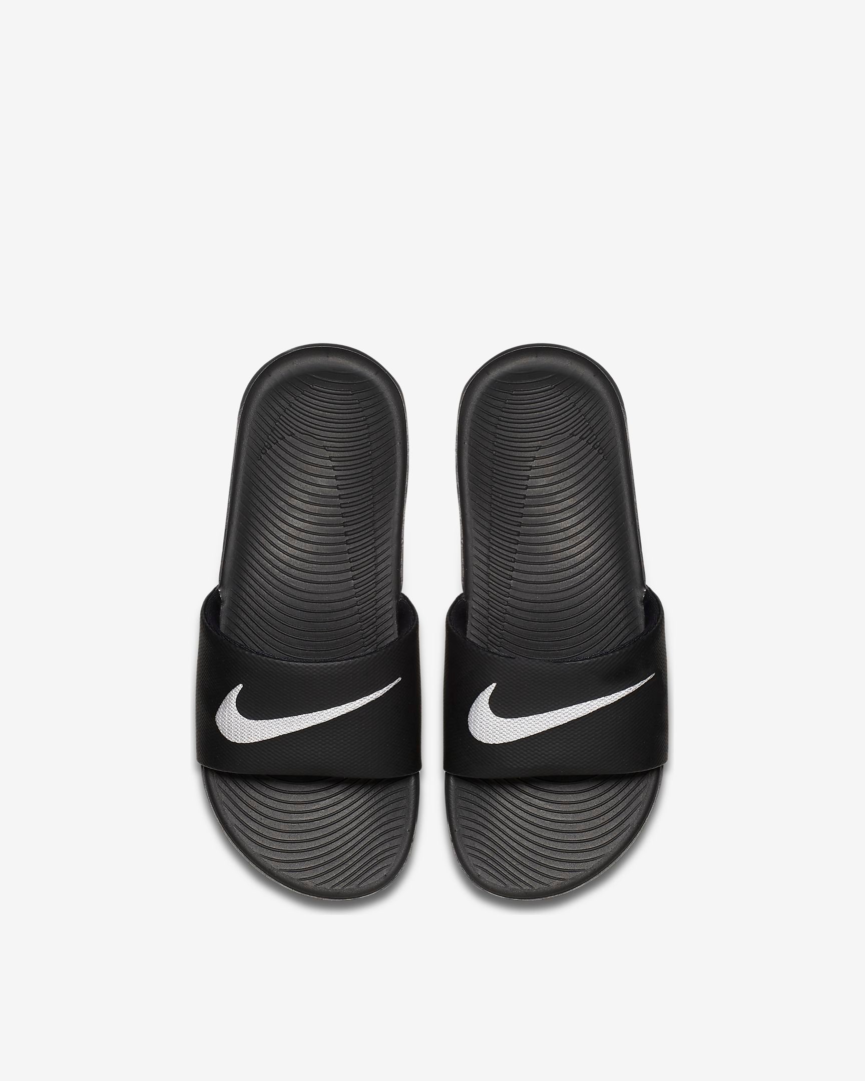 Nike Kids' Kawa Slide in Black/White —