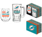 Miami Dolphins Stemless Wine Glass and Beer Mug Gift Set - DiscoSports