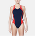 Nike Poly Color Surge Fastback Swimsuit in Red/Navy - DiscoSports