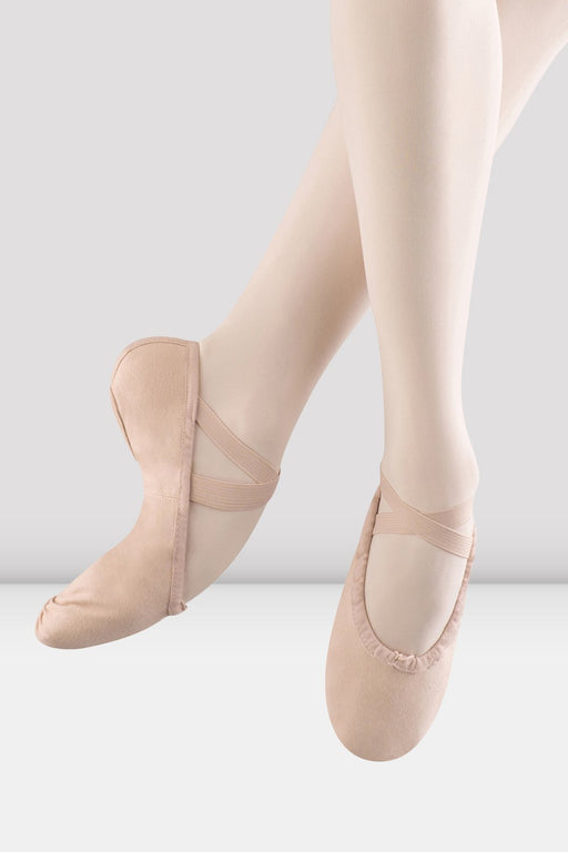 Bloch Ladies Pump Canvas Split Sole Ballet Shoes-Pink - DiscoSports