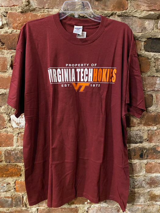 Virginia Tech "Property Of" Adult T-Shirt - DiscoSports