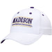 James Madison "Madison" Bar White Adjustable Cap - DiscoSports